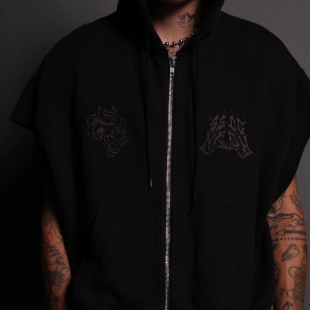 DARC SPORT MOTH CREED CAP ZIP HOODIE BLACK - XL